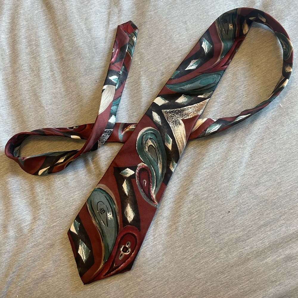 Don Loper Italian Silk Tie Burgundy Beverly Hills